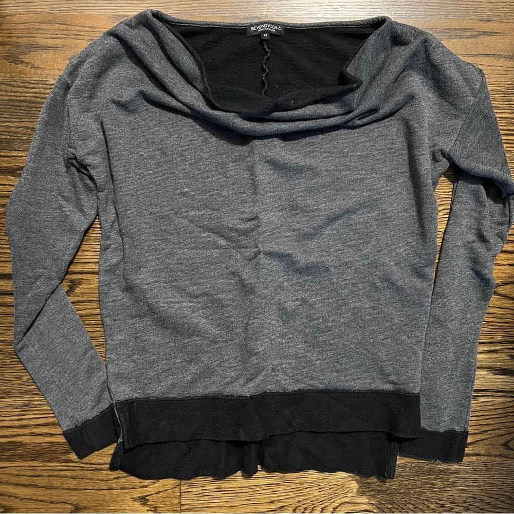 Beyond Yoga Gray Cowl Neck Sweatshirt